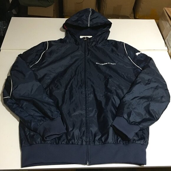 BMW Sauber F1 Team Puma Racing Medium Jacket Zip Windbreaker Formula One Blue - Picture 1 of 11